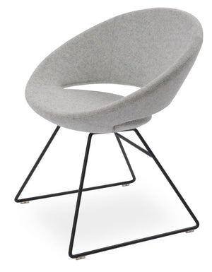 Soho Concept Crescent Wire Chair In Dark Grey - Stylish Dining Chair With Premium Camira Fabric & 10-year Guarantee Black,Silver  Soho-concept-dining-chair-02189