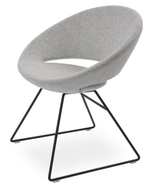 Soho Concept Crescent Wire Chair In Dark Grey - Stylish Dining Chair With Premium Camira Fabric & 10-year Guarantee Black,Silver  Soho-concept-dining-chair-02189