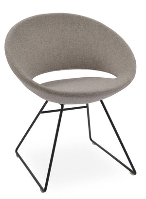 Soho Concept Crescent Wire Chair - Modern Dining Chair With Camira Wool & Boucle Fabric, 10-year Guarantee Black,Beige  Soho-concept-dining-chair-02178