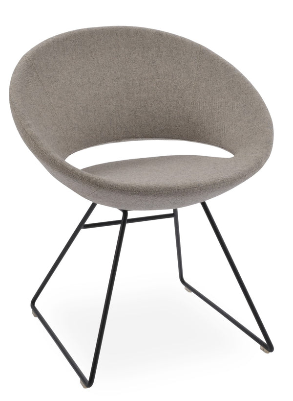 Soho Concept Crescent Wire Chair - Modern Dining Chair With Camira Wool & Boucle Fabric, 10-year Guarantee Black,Beige  Soho-concept-dining-chair-02178