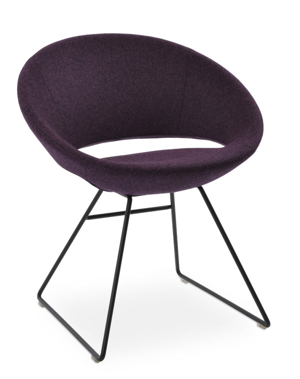 Soho Concept Crescent Wire Chair In Dark Grey - Stylish Dining Chair With Premium Camira Fabric & 10-year Guarantee Black  Soho-concept-dining-chair-02179