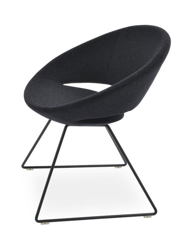 Soho Concept Crescent Wire Chair - Stylish Dining Chair In Camira Blazer Wool With 10-year Guarantee & Unique Design Black  Soho-concept-dining-chair-02185