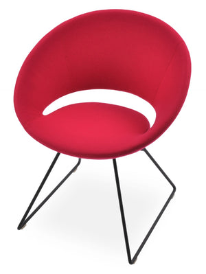 Soho Concept Crescent Wire Chair - Stylish Dining Chair In Camira Blazer Wool With 10-year Guarantee & Unique Design Black,Pink  Soho-concept-dining-chair-02186