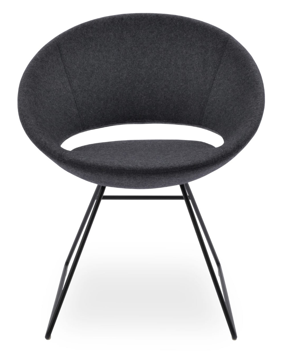 Soho Concept Crescent Wire Chair - Stylish Dining Chair In Camira Blazer Wool With 10-year Guarantee & Unique Design Black  Soho-concept-dining-chair-02176