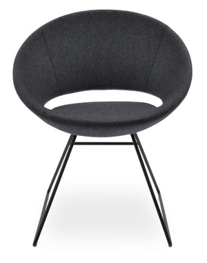 Soho Concept Crescent Wire Chair - Stylish Dining Chair In Camira Blazer Wool With 10-year Guarantee & Unique Design Black  Soho-concept-dining-chair-02176