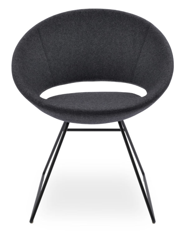 Soho Concept Crescent Wire Chair - Stylish Dining Chair In Camira Blazer Wool With 10-year Guarantee & Unique Design Black  Soho-concept-dining-chair-02176