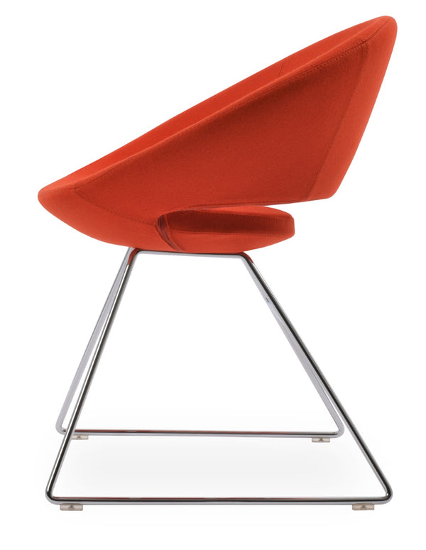 Soho Concept Crescent Wire Chair In Dark Grey - Stylish Dining Chair With Premium Camira Fabric & 10-year Guarantee Chrome,Orange  Soho-concept-dining-chair-02194