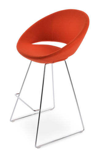 Soho Concept Crescent Wire Barstools & Counterstools - Ergonomic Comfort In Vibrant Colors, 10-year Guarantee! Chrome,Orange  Soho-concept-dining-chair-11306