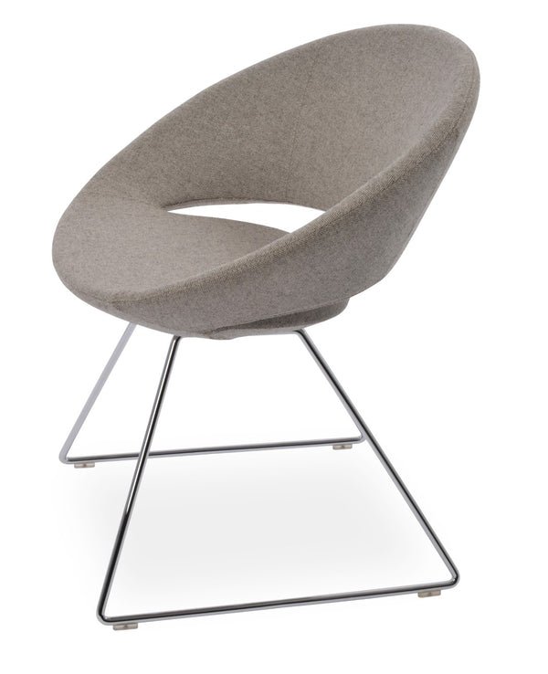 Soho Concept Crescent Wire Chair In Dark Grey - Stylish Dining Chair With Premium Camira Fabric & 10-year Guarantee Chrome,Beige  Soho-concept-dining-chair-02193