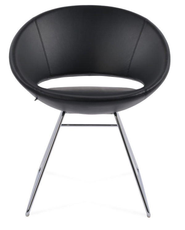 Soho Concept Crescent Wire Chair In Dark Grey - Stylish Dining Chair With Premium Camira Fabric & 10-year Guarantee Chrome,Black  Soho-concept-dining-chair-02195