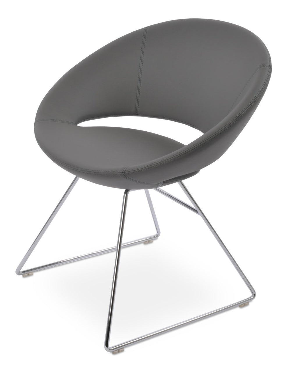 Soho Concept Crescent Wire Chair In Dark Grey - Stylish Dining Chair With Premium Camira Fabric & 10-year Guarantee Chrome,Grey  Soho-concept-dining-chair-02196