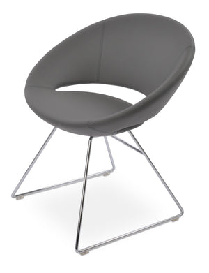 Soho Concept Crescent Wire Chair In Dark Grey - Stylish Dining Chair With Premium Camira Fabric & 10-year Guarantee Chrome,Grey  Soho-concept-dining-chair-02196