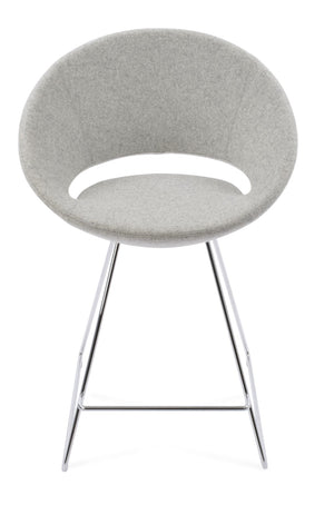 Soho Concept Crescent Wire Barstools & Counterstools: Luxurious Camira Wool, Durable Chrome Base, 10-year Warranty Chrome,Silver  Soho-concept-dining-chair-11308