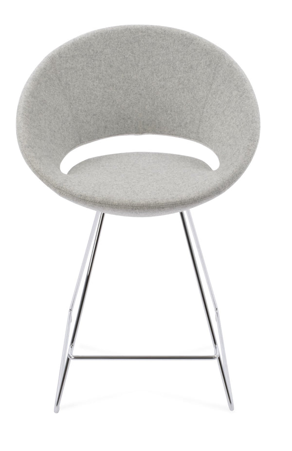 Soho Concept Crescent Wire Barstools & Counterstools: Luxurious Camira Wool, Durable Chrome Base, 10-year Warranty Chrome,Silver  Soho-concept-dining-chair-11308