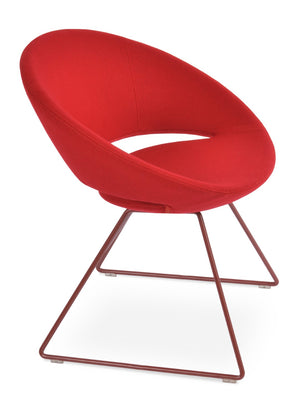 Soho Concept Crescent Wire Chair In Dark Grey - Stylish Dining Chair With Premium Camira Fabric & 10-year Guarantee Red  Soho-concept-dining-chair-02205