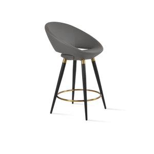 Soho Concept Crescent Ana Barstools & Counterstools - Premium Upholstery, Metal Bases, 10-year Guarantee, Chic Design Black,Brass,Grey  Soho-concept-dining-chair-07716