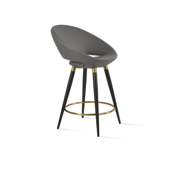 Soho Concept Crescent Ana Barstools & Counterstools - Premium Upholstery, Metal Bases, 10-year Guarantee, Chic Design Black,Brass,Grey  Soho-concept-dining-chair-07716