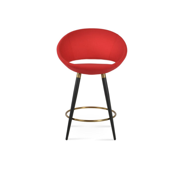 Soho Concept Crescent Ana Barstools & Counterstools - Premium Upholstery, Metal Bases, 10-year Guarantee, Chic Design Black,Brass,Red  Soho-concept-dining-chair-07715