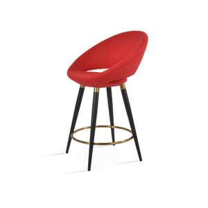 Soho Concept Crescent Ana Barstools & Counterstools - Premium Upholstery, Metal Bases, 10-year Guarantee, Chic Design Black,Brass,Red  Soho-concept-dining-chair-11214