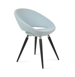 Soho Concept Crescent Ana Dining Chair – Stylish Camira Wool & Boucle Fabrics, Metal Finishes, 10-year Guarantee Black,Chrome,Blue  Soho-concept-dining-chair-01887