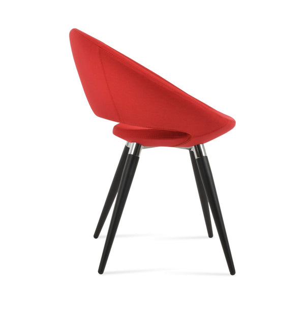 Soho Concept Crescent Ana Dining Chair - Elegant Metal Legs, Stylish Fabric Options & Robust 10-year Guarantee Black,Chrome,Red  Soho-concept-dining-chair-01880