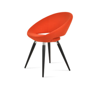 Soho Concept Crescent Ana Dining Chair – Stylish Camira Wool & Boucle Fabrics, Metal Finishes, 10-year Guarantee Chrome,Orange  Soho-concept-dining-chair-01889