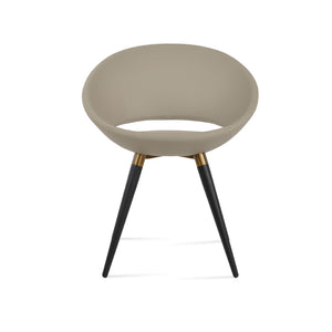 Soho Concept Crescent Ana Dining Chair - Elegant Metal Legs, Stylish Fabric Options & Robust 10-year Guarantee Black,Brass  Soho-concept-dining-chair-01879