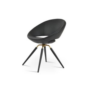 Soho Concept Crescent Carrot Swivel Chair - Modern Design, Durable Fabric Options, 10-year Guarantee, Stylish Colors Black,Brass Swivel. Solid Metal Top Part Connected To Four Tubular Legs Soho-concept-dining-chair-01901