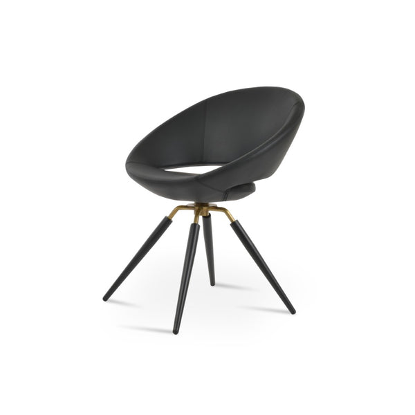 Soho Concept Crescent Carrot Swivel Chair - Modern Design, Durable Fabric Options, 10-year Guarantee, Stylish Colors Black,Brass Swivel. Solid Metal Top Part Connected To Four Tubular Legs Soho-concept-dining-chair-01901