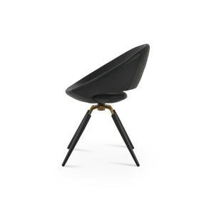 Soho Concept Crescent Carrot Swivel Chair - Modern Design, Durable Fabric Options, 10-year Guarantee, Stylish Colors Black,Brass Swivel. Solid Metal Top Part Connected To Four Tubular Legs Soho-concept-dining-chair-01902