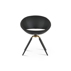 Soho Concept Crescent Carrot Swivel Chair - Modern Design, Durable Fabric Options, 10-year Guarantee, Stylish Colors Black,Brass Swivel. Solid Metal Top Part Connected To Four Tubular Legs Soho-concept-dining-chair-01903