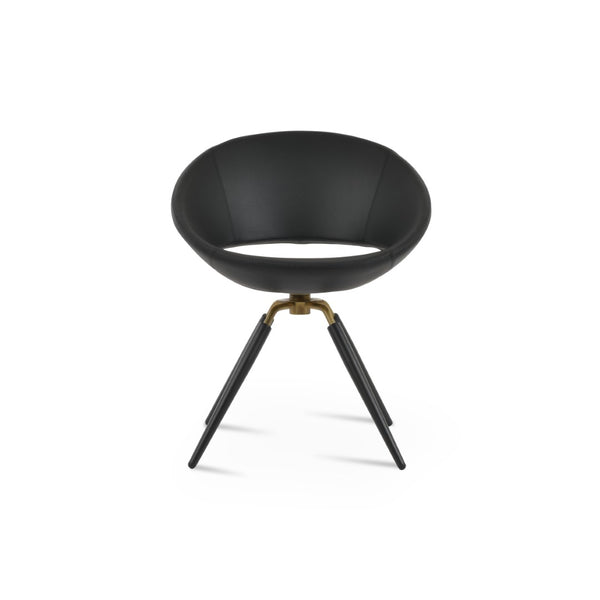 Soho Concept Crescent Carrot Swivel Chair - Modern Design, Durable Fabric Options, 10-year Guarantee, Stylish Colors Black,Brass Swivel. Solid Metal Top Part Connected To Four Tubular Legs Soho-concept-dining-chair-01903