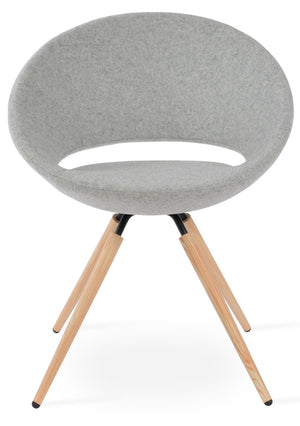 Soho Concept Crescent Carrot Swivel Chair - Modern Design, Durable Fabric Options, 10-year Guarantee, Stylish Colors Silver Swivel. Solid Metal Top Part Connected To Four Tubular Legs Soho-concept-dining-chair-01896