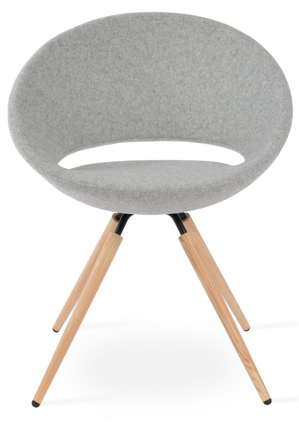 Soho Concept Crescent Carrot Swivel Chair - Modern Design, Durable Fabric Options, 10-year Guarantee, Stylish Colors Silver Swivel. Solid Metal Top Part Connected To Four Tubular Legs Soho-concept-dining-chair-01896