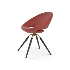 Soho Concept Crescent Carrot Swivel Chair - Modern Design, Durable Fabric Options, 10-year Guarantee, Stylish Colors Red,Black,Brass Swivel. Solid Metal Top Part Connected To Four Tubular Legs Soho-concept-dining-chair-01898