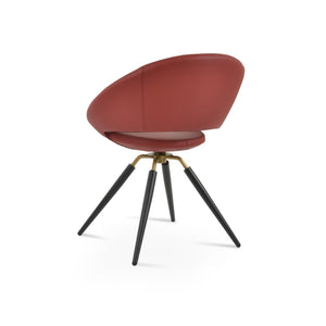 Soho Concept Crescent Carrot Swivel Chair - Modern Design, Durable Fabric Options, 10-year Guarantee, Stylish Colors Red,Black,Brass Swivel. Solid Metal Top Part Connected To Four Tubular Legs Soho-concept-dining-chair-01898