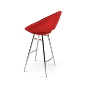 Soho Concept Crescent Galata Barstools & Counterstools - Luxurious Fabric, Chrome Finish, 300 Lbs Capacity, Durable Chrome Steel Tubular Legs Soho-concept-dining-chair-11219