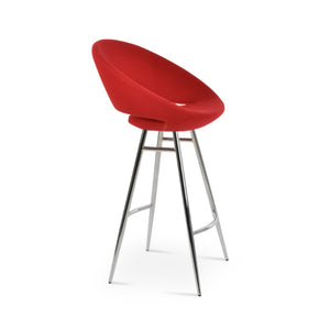 Soho Concept Crescent Galata Barstools & Counterstools - Luxurious Fabric, Chrome Finish, 300 Lbs Capacity, Durable Chrome Steel Tubular Legs Soho-concept-dining-chair-07719
