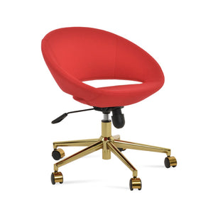 Soho Concept Crescent Office Dark Grey Velvet Chair - Durable Camira Era Fabric, 10-year Guarantee & Style! Gold,Red  Soho-concept-dining-chair-11713