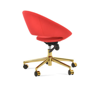 Soho Concept Crescent Office Dark Grey Velvet Chair - Durable Camira Era Fabric, 10-year Guarantee & Style! Gold,Red  Soho-concept-dining-chair-12679