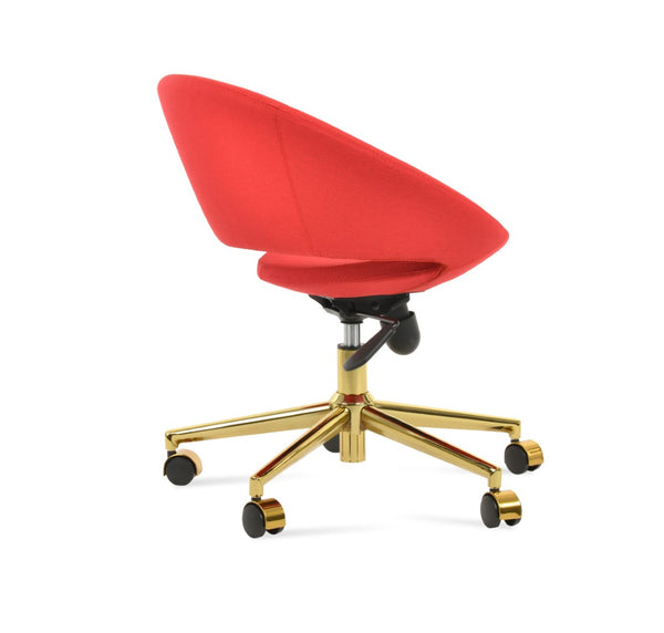 Soho Concept Crescent Office Dark Grey Velvet Chair - Durable Camira Era Fabric, 10-year Guarantee & Style! Gold,Red  Soho-concept-dining-chair-12679