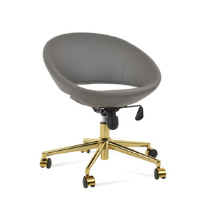 Soho Concept Crescent Office Dark Grey Velvet Chair - Durable Camira Era Fabric, 10-year Guarantee & Style! Gold,Grey  Soho-concept-dining-chair-11711