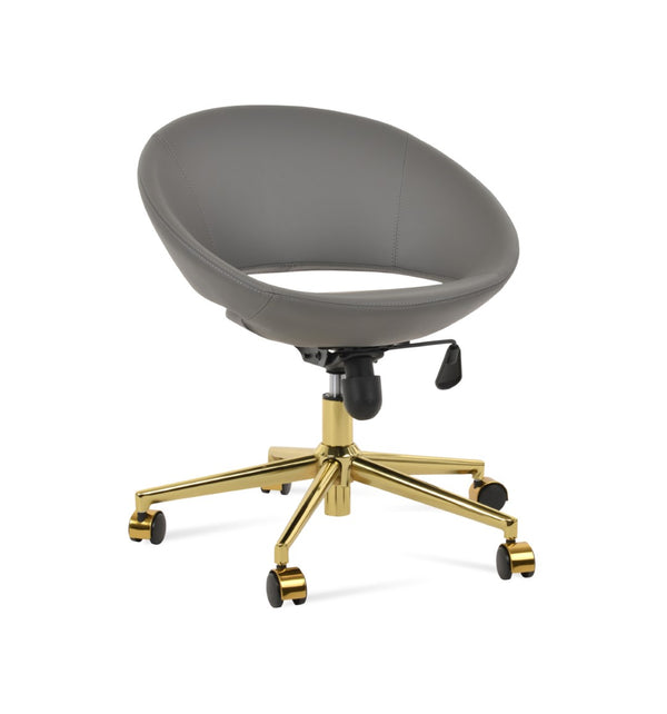 Soho Concept Crescent Office Dark Grey Velvet Chair - Durable Camira Era Fabric, 10-year Guarantee & Style! Gold,Grey  Soho-concept-dining-chair-11711