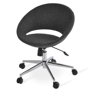 Soho Concept Crescent Office Dark Grey Velvet Chair - Durable Camira Era Fabric, 10-year Guarantee & Style! Dark Grey  Soho-concept-dining-chair-11710