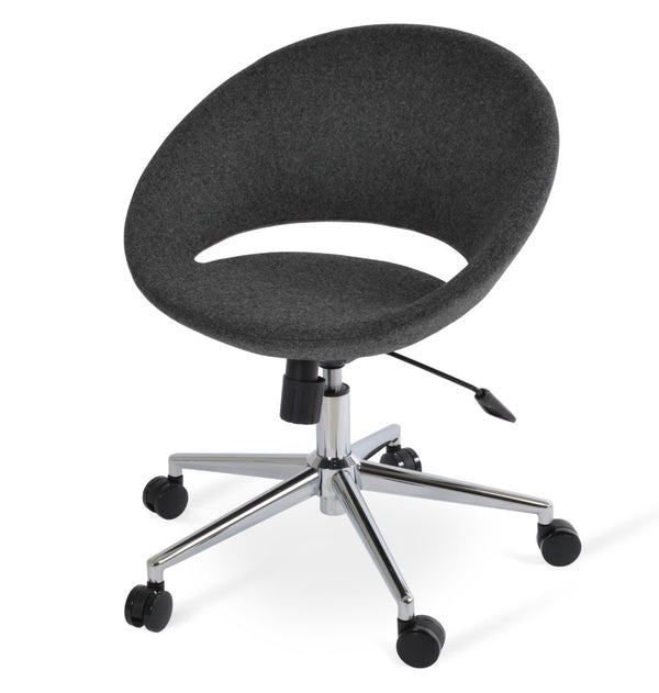 Soho Concept Crescent Office Dark Grey Velvet Chair - Durable Camira Era Fabric, 10-year Guarantee & Style! Dark Grey  Soho-concept-dining-chair-11710
