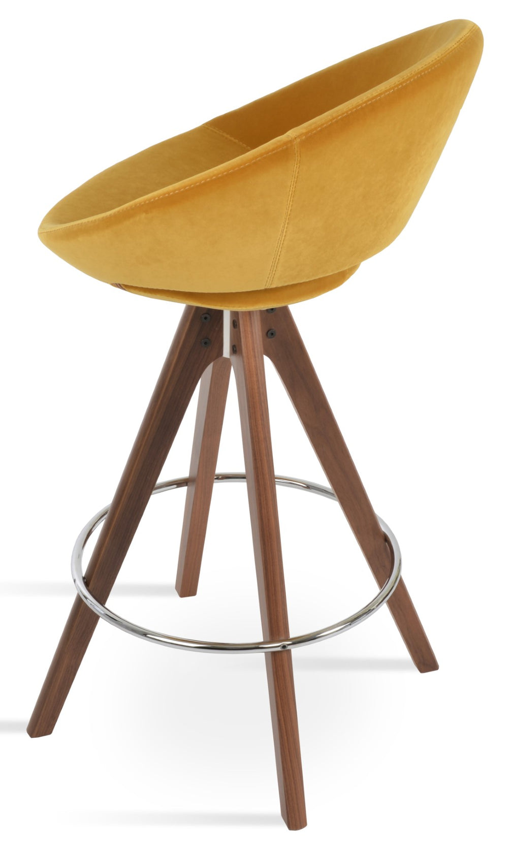 Soho Concept Crescent Pyramid Barstools & Counterstools: Luxurious Fabric Options, Elegant Design, 10-year Warranty Walnut,Gold  Soho-concept-dining-chair-07720