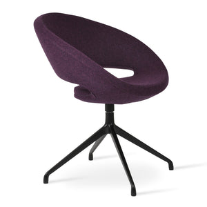 Soho Concept Crescent Spider Swivel Chair - Elegant Dining Seating In Camira Wool & Versatile Fabric Options Black  Soho-concept-dining-chair-01977