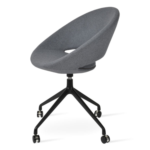 Soho Concept Crescent Spider Swivel Chair - Elegant Dining Seating In Camira Wool & Versatile Fabric Options Black,Grey  Soho-concept-dining-chair-01978