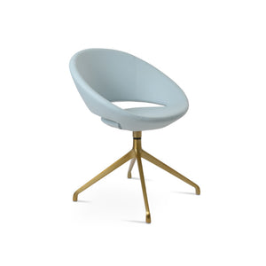 Soho Concept Crescent Spider Swivel Chair – Ergonomic Design With Premium Upholstery & 10-year Guarantee Options! Brass,Blue  Soho-concept-dining-chair-01990