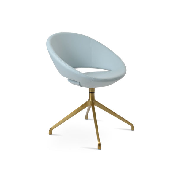 Soho Concept Crescent Spider Swivel Chair – Ergonomic Design With Premium Upholstery & 10-year Guarantee Options! Brass,Blue  Soho-concept-dining-chair-01990
